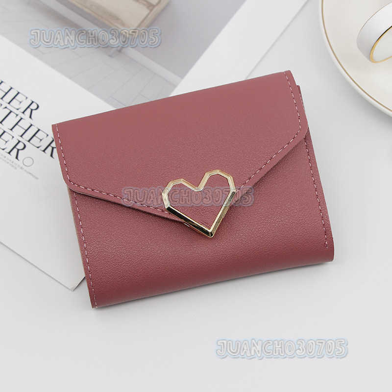Personalized Fashion Womens Short Wallet Heart-shaped Versatile Womens Short Bag Change Bag Card Case H250806