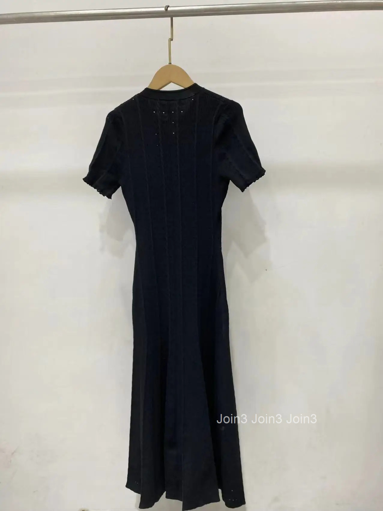 Orange Single-breasted Knitted Long Dress Women Spring Summer New Fashion O-Neck Elegant Slim Short-sleeved Dresses