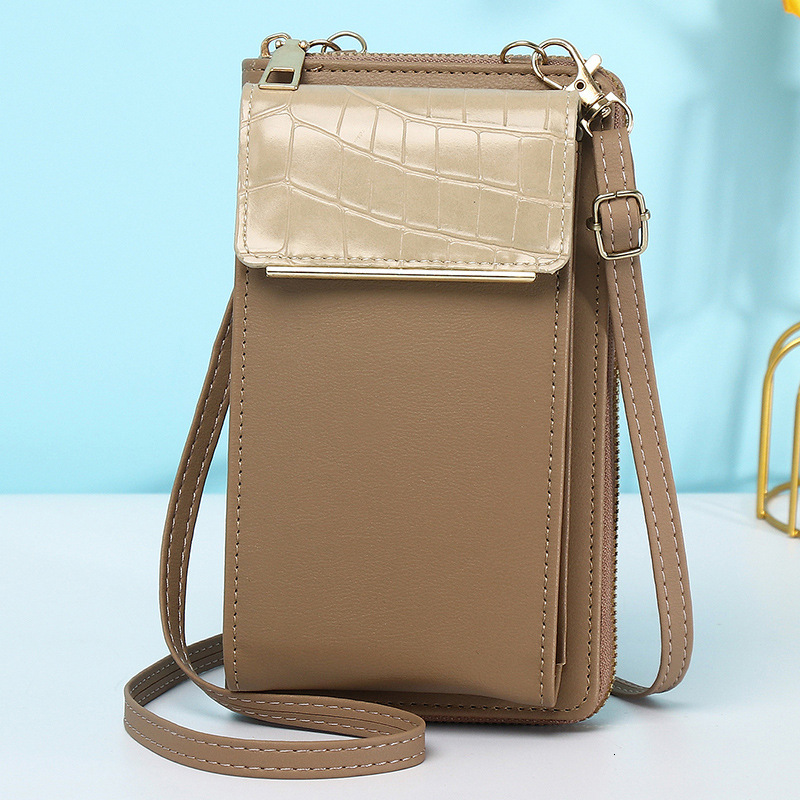 High-End Niche for Women New Wallet Stone Pattern Single Shoulder Crossbody Small Versatile Mini Phone Bag