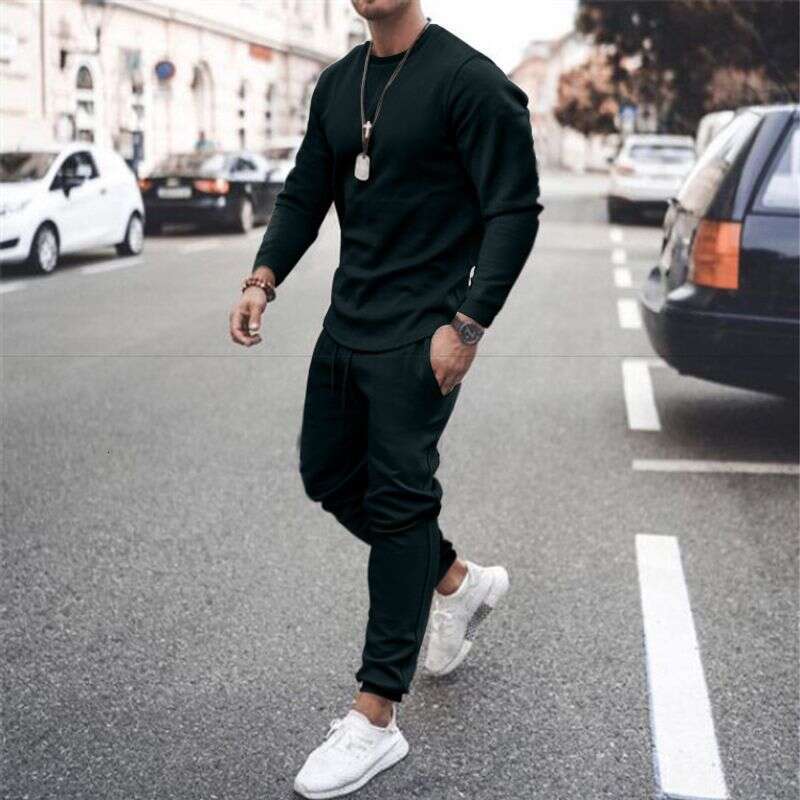 Designer Leisure High Quality Clothing Summer Independent Station Long Sleeve Casual Suit Two piece Men's Multicolor Manufacturer