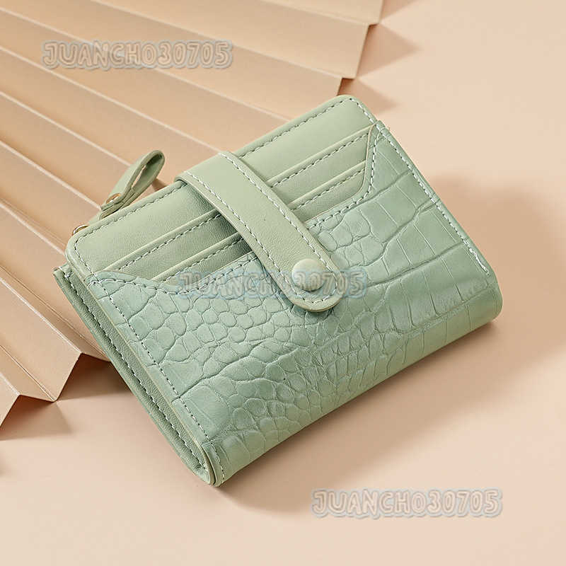 Womens Short Style Wallet Crocodile Pattern Multi-card Slot Versatile Womens Wallet H250806