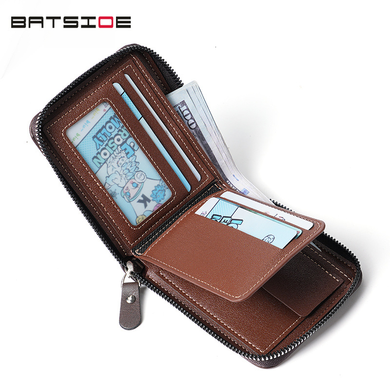 European And American Retro Men's Luxury Wallet Free Shipping Designer Luxury Zipper Short Handbag Multi Card Slot Multi-functional Leisure Card 