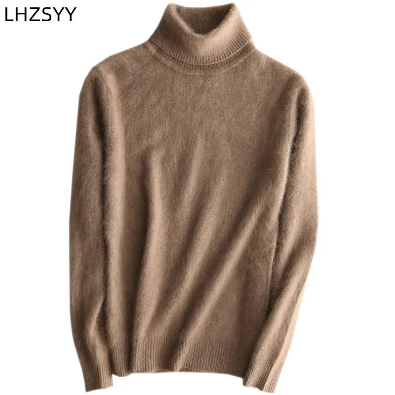 Autumn Winter Womens 100% pure Mink Cashmere Sweater Lapel Pullovers Loose Knit Tops Korean Wild Sweater Female Jacket Jumpers 250804