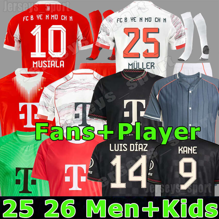 XXXL 4XL 25 26 MUSIALA KANE Soccer jerseys LUIS DIAZ OLISE COMAN KIMMICH GORETZKA GNABRY MUNICH TAH 2025 2026 Player goalkeeper NEUER Football shirts kids Kits Sets
