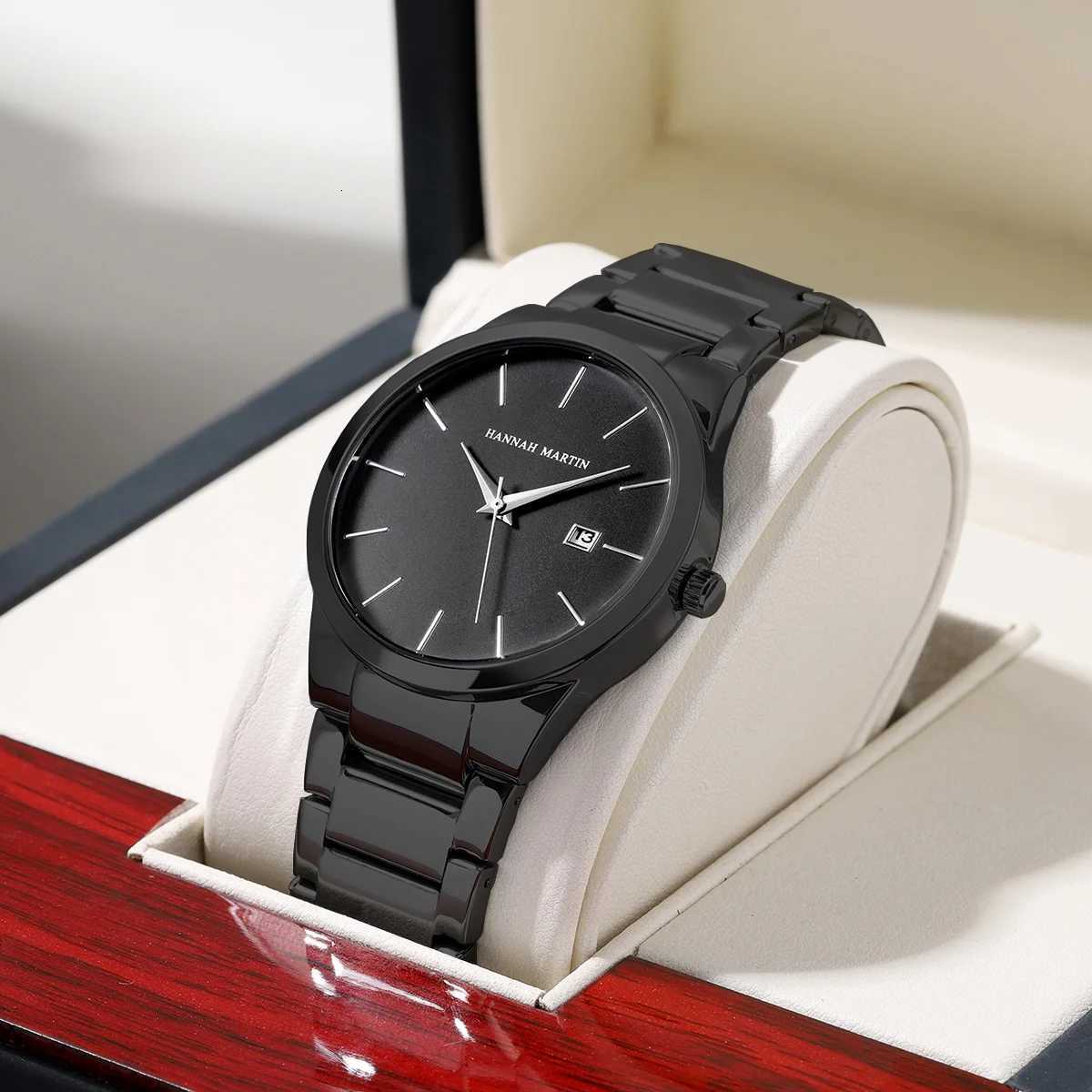 Men Top Brand Luxury Calendar Stainless Steel Quartz Fashion Business Full Black Waterproof Sports Mens Watch W250806