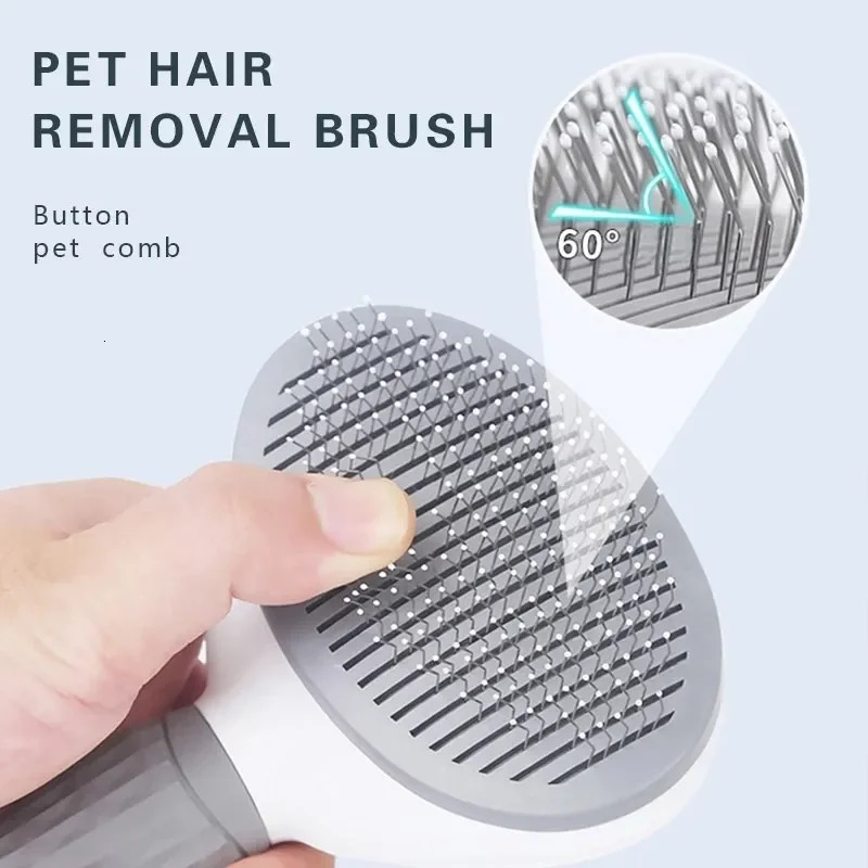 Pet Dog Brush Cat Comb Self Cleaning Pet Hair Remover Brush For Dogs Cats Grooming Tools Pets Dematting Comb Dogs Accessories 250805