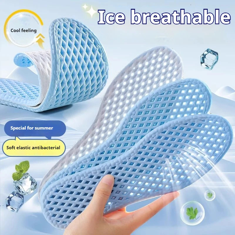Mesh Breathable Insoles for Shoes Men Summer Cool Insole Feet Running Sports Shock Absorption Shoe Sole Memory foam Shoes Pads 250805