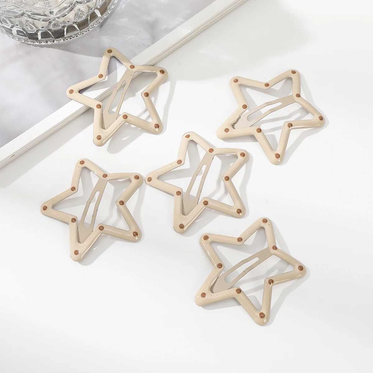 AWAYTR Speckled Star Heart Hairpin Printed Alloy Hair Clips Valentine Headwear Girl Hair Accessories Festival Gift 250730