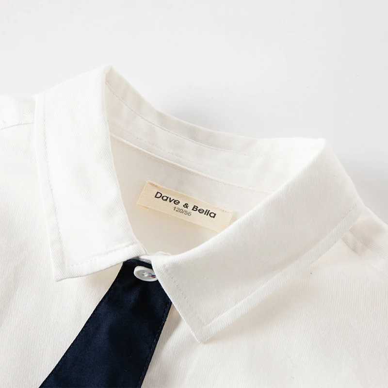 DK 3222467 Dave Bella Kids Shirt Boys 5-13 Years Solid Tops Childrens Shirts Long Sleeves Spring Autumn Cotton Shirt X250806