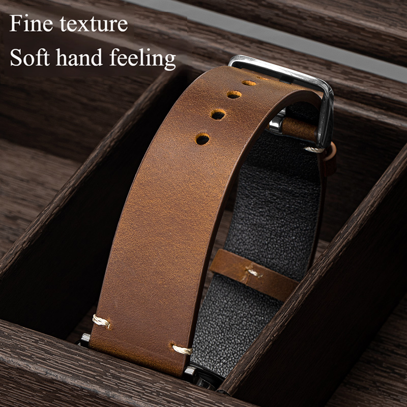 Sleek and Durable Leather Watch Strap for Contemporary Wristwatches Fits Different Sizes & Water Resistant - FMP01