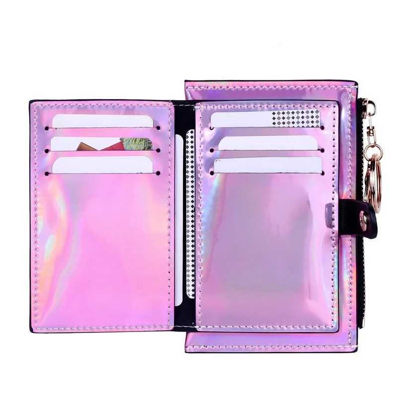 2023 New Laser Women Wallets Fashion Keychain Zipper Coin Purse Mini Small Money Bag HolderXJ250806