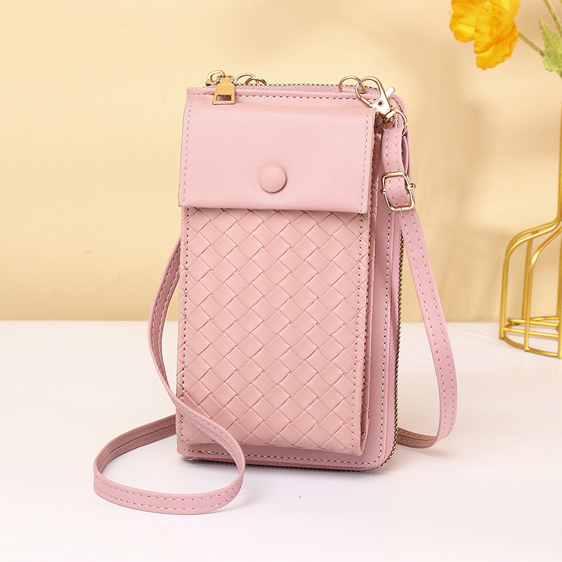 Niche Bags for Women New Wallet Woven Pattern Single Shoulder Crossbody Small Versatile Ins Style Phone Bag Portable