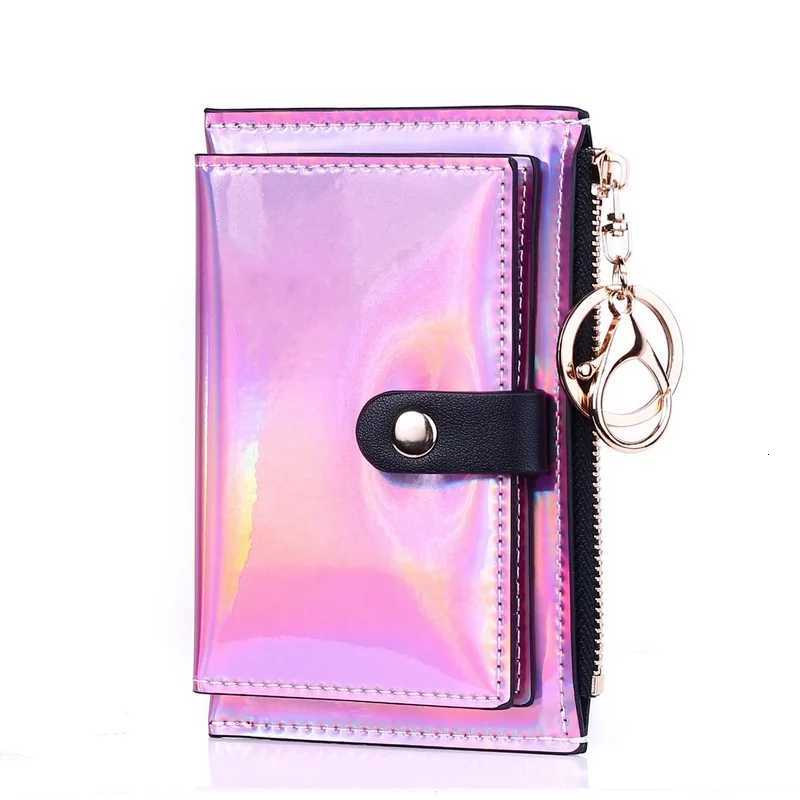 2023 New Laser Women Wallets Fashion Keychain Zipper Coin Purse Mini Small Money Bag HolderXJ250806