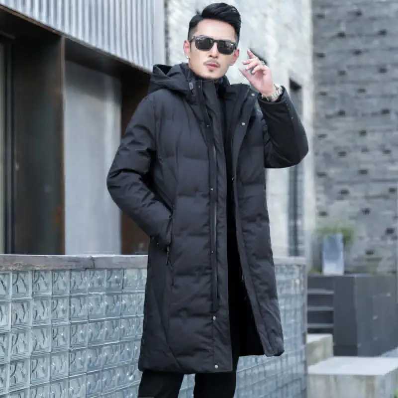 2025 Winter Men Long Down Jacket Hooded High Quality Loose White Duck Down Coat Men Thick Warm Winter Down Parka Men Snow Coat W250806