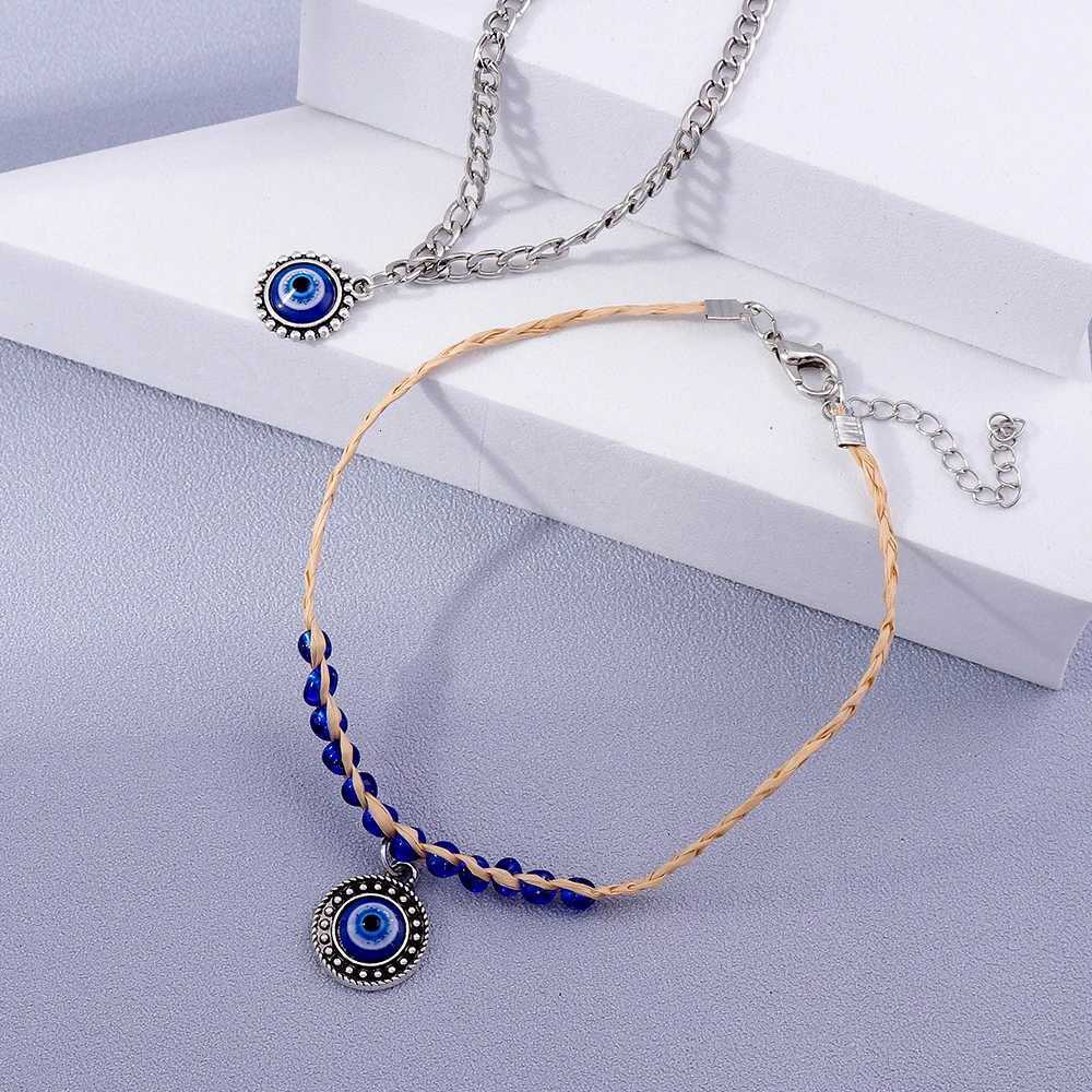 2pcs Bohemian Blue Evil Eye Anklets for Women Summer Beach Anklet s Chain Girls Jewelry Gifts Y250805