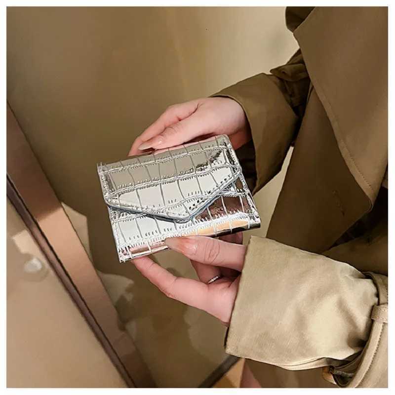Fashion Small Wallet With Stone Pattern Pu Leather Coin Purse Ladies Laser Card Holder Mini Lady Short Wallet Change Money PurseXJ250806