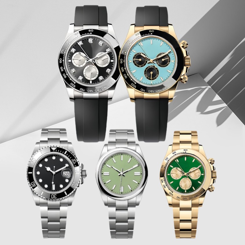 Luxury men's automatic mechanical watch design 41mm u1 2813 watch fashion 904L all stainless steel strap light blue classic swimming night light blue treasure watch