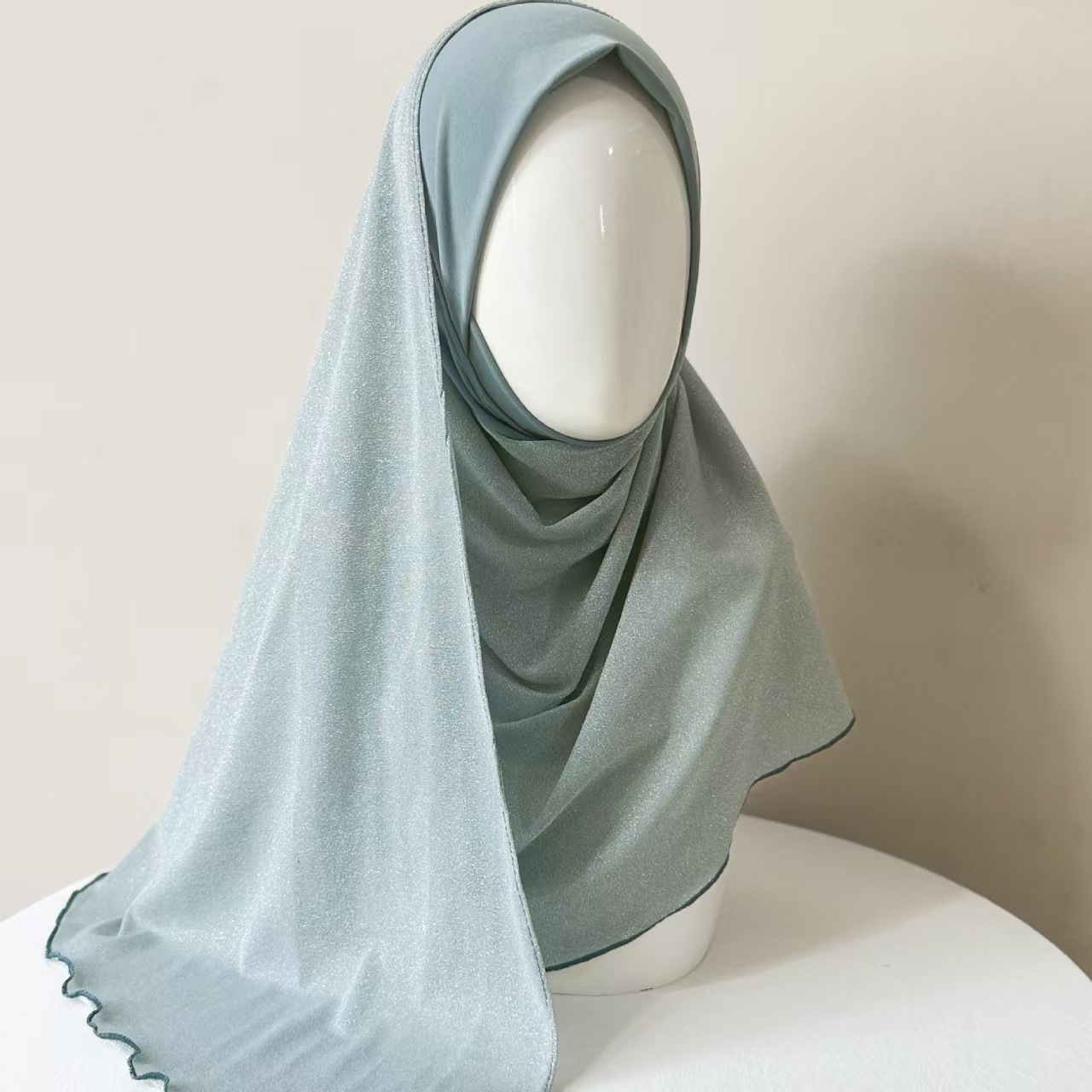 T1405 new solid color crystal hemp splicing silver wire mesh glitter fabric convenient head cover
