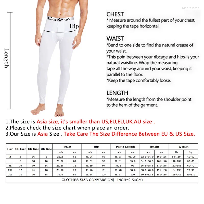 Men's Pants 2025 Thermal Underwear Men Thin Fleece Leggings Elastic Underpants Solid Color Render Slim Clothing Soft
