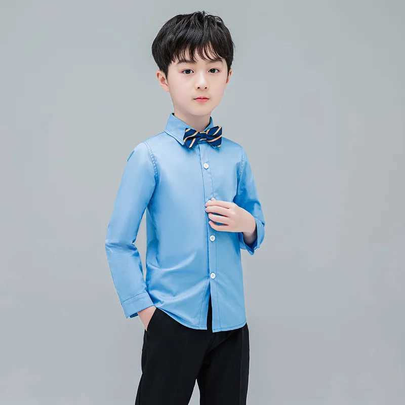 T Shirt for Boys School Kids Performance Dress Blouse Clothing Kids Teenage Boys Girls Turn Down Collar Birthday Formal Prom Shirt X250806