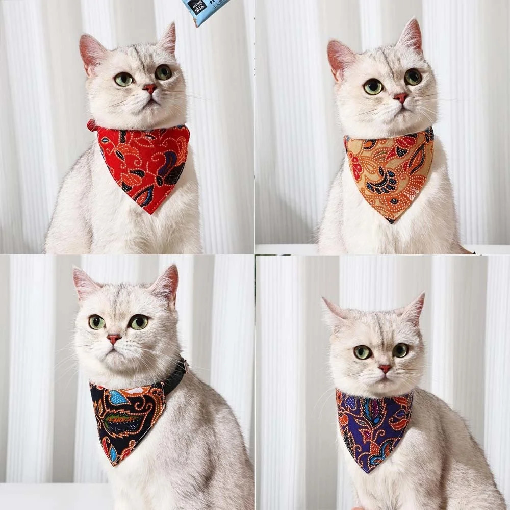 Adjustable Pets Banbana Collar PU Neck Scarf With Printed for Small Medium Large Dogs Cat Puppy Accessories Triangle Scarf XS-L 250805