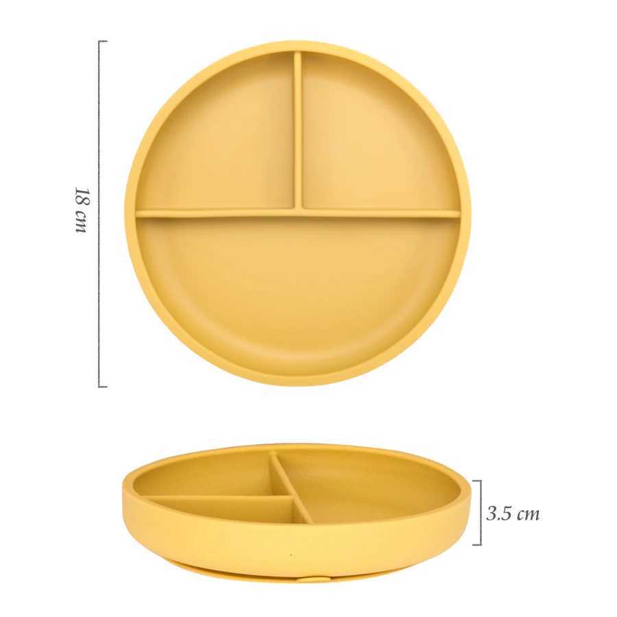 ute Pure Color Weaning Childrens Tableware Feeding Suction Plate Training Bowl Dining Appliance Food Grade Baby Accessories X250806