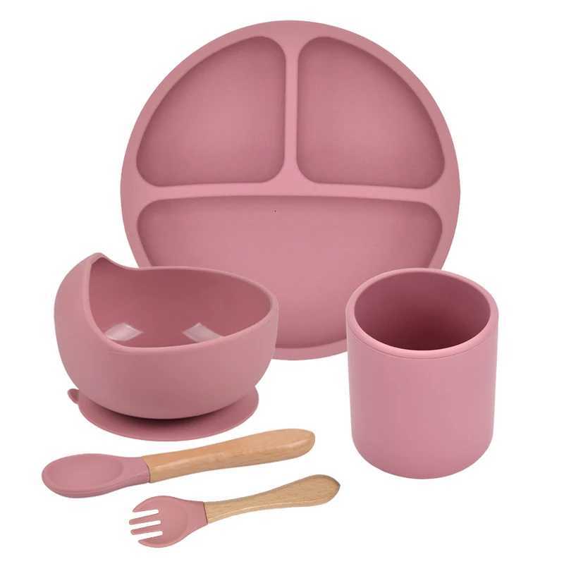 3/4/5PC Silicone Baby Feeding Set Silicone Bowl Dining Plate Spoon Fork Children Dishes BPA Free Silicone Tableware for Kids X250806