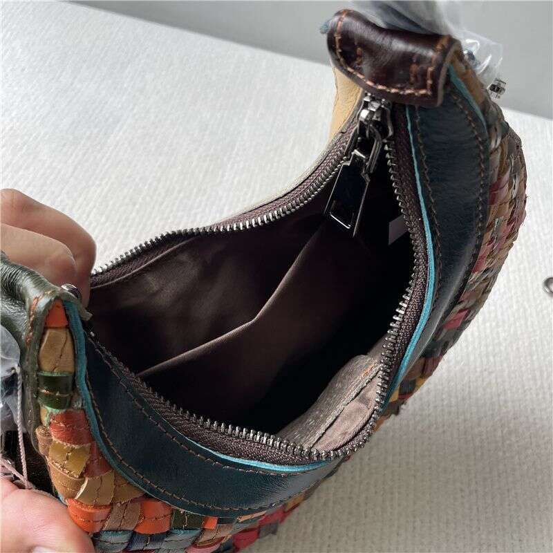 Designer Bag Tote Shoulder Bag New Top Layer Cowhide Ethnic Style Woven Fashion Underarm Single Crossbody Women S Genuine Leather