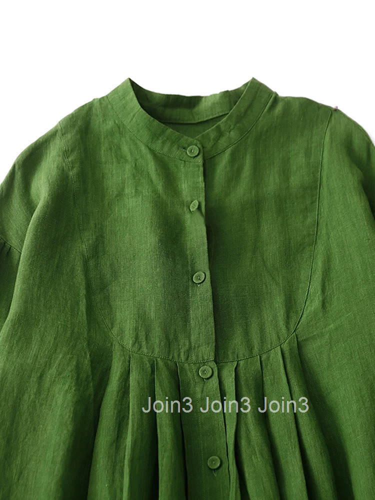 Cotton Linen Women Long Sleeve Robe New Spring Summer Elegant Fashion Maxi Dresses Female Literary Casual Loose Gown