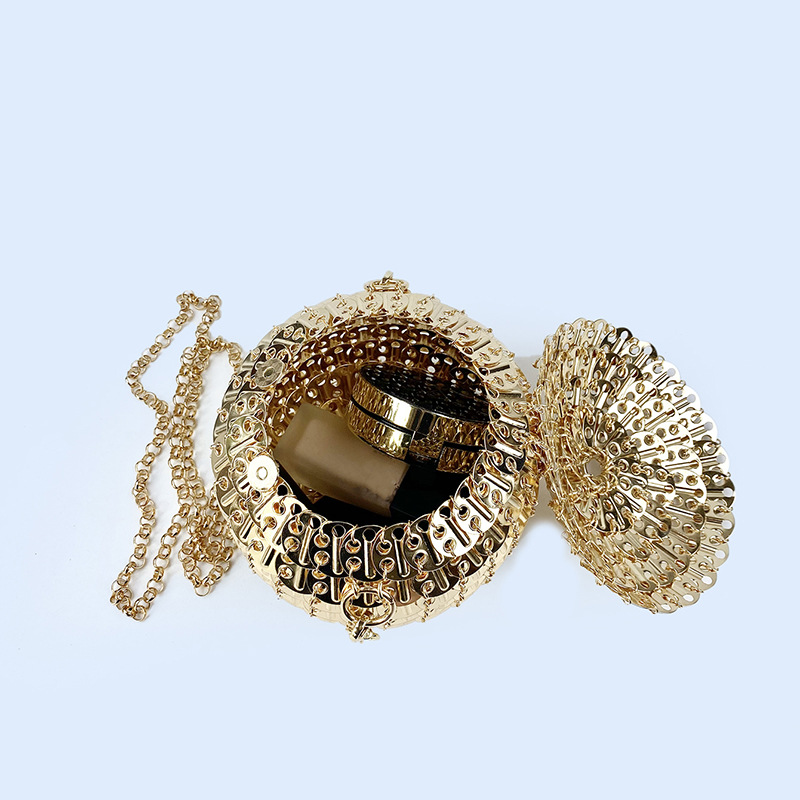 Niche Shoulder Bag - Elegant Silver Metallic Design with Three-Dimensional Sphere Feature