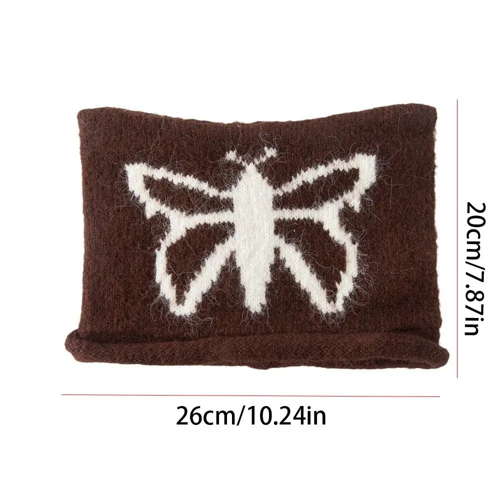 Kawaii Y2K Cute Cat Ears Beanie Hats Curly Warm Butterfly Knitted Hat Harajuku Wool Jacquard Cap Winter Autumn 250806