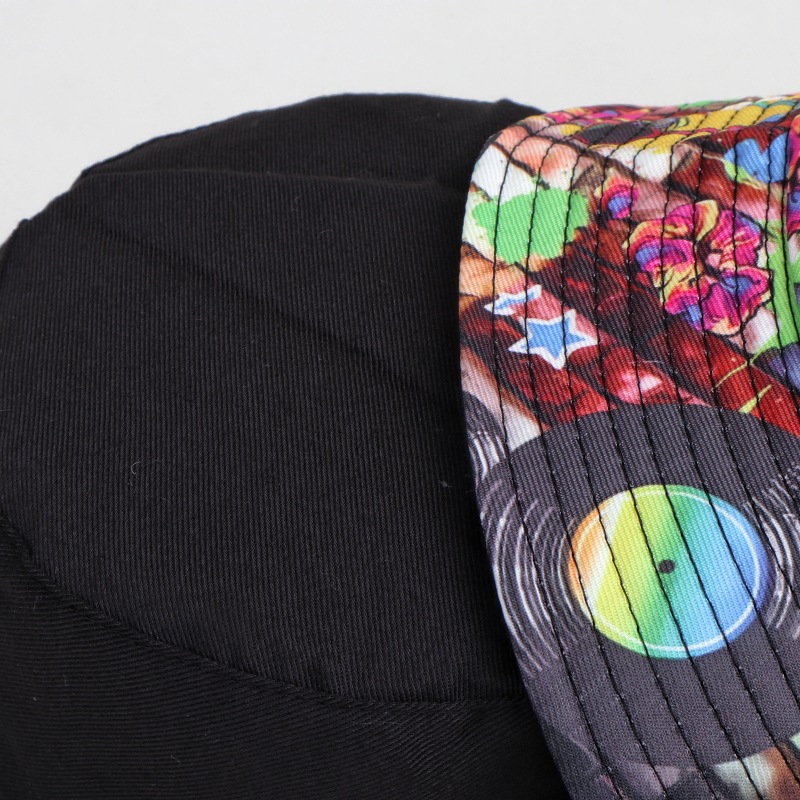 Stage Wear Summer Retro Printing Fisherman Hat Europ American Cartoon Double-sided Basin Hat Outdoor Versatile Sunscreen Bucket Hat