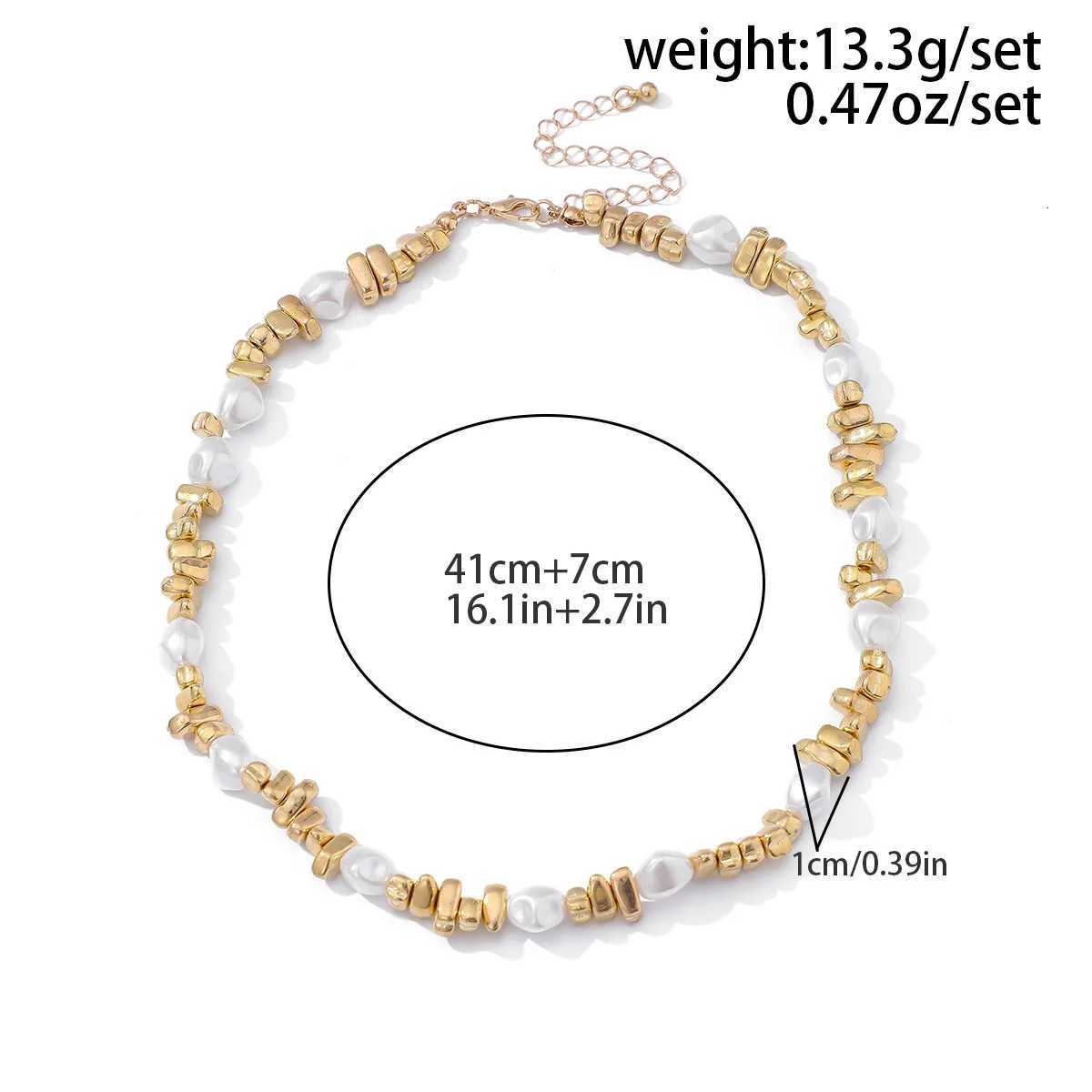 2025 Retro Shaped Imitation Pearl Woven Collarbone Necklace for Women Simple Gold Color Sweet Girl Fashion Birthday Jewelry Y250805