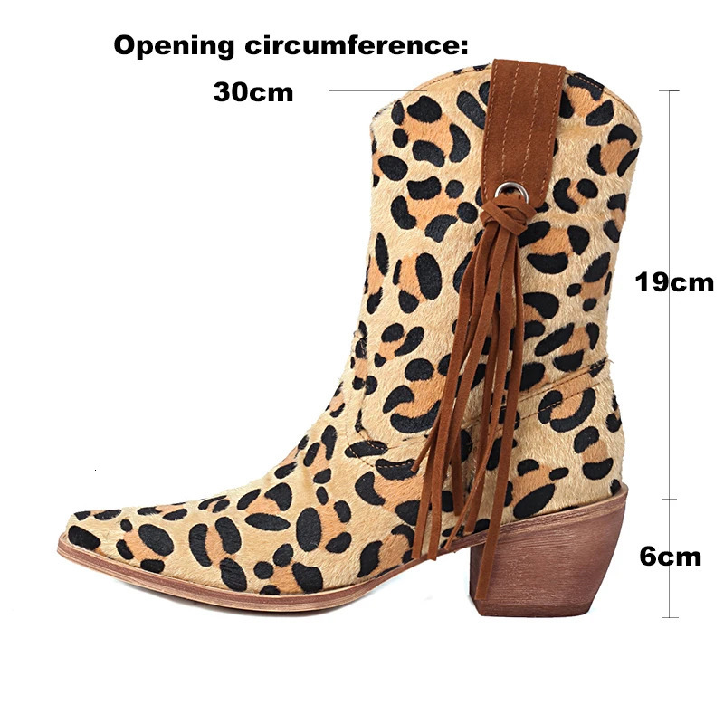 Kcenid Vintage Cowboy Boots For Women Fashion Fringe Decoration Womens Cowgirl Retro Western Woman Shoes 250731