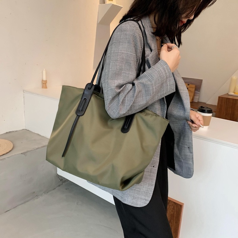OC4099m5 Women's Fashion Canvas Bags Customization Letter Plaid Casual Tote Business Shopping Bags