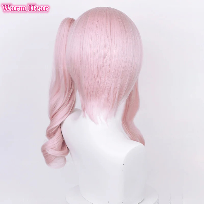 Anime Synthetic Hair Akiyama Mizuki Cosplay Wig Long 45cm Light Pink Curly Wig Heat Resistant Hair Halloween Party Woman Wigs 250805