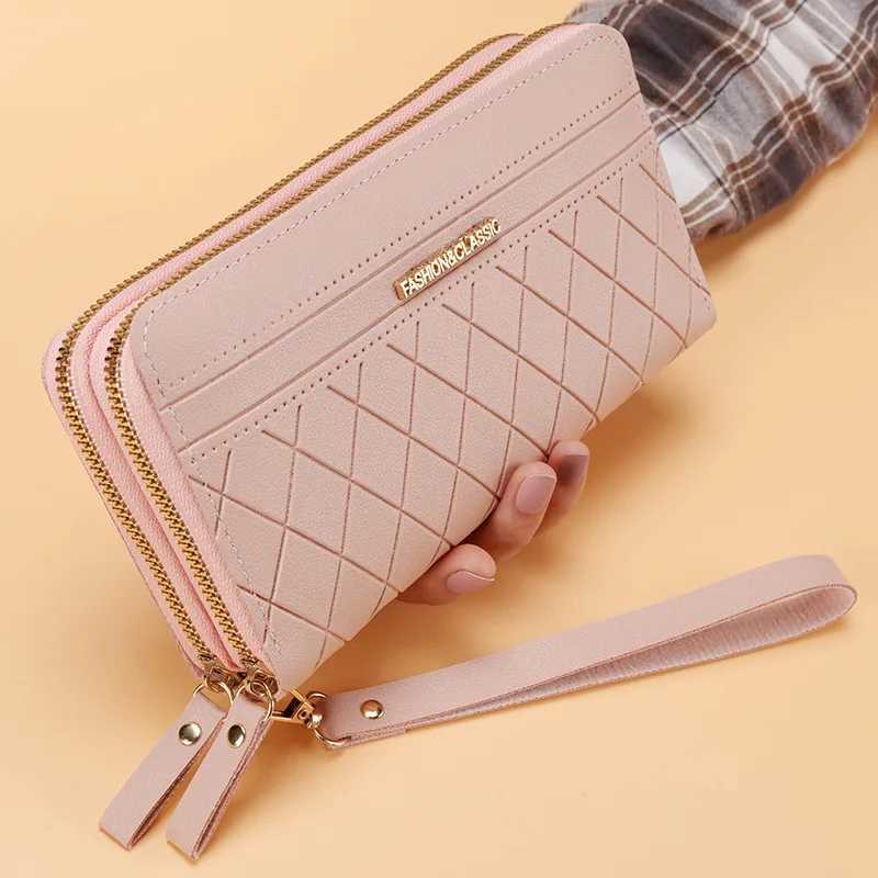 Simple PU Leather Wallet for Women Tassel Coin Purse Card Holder Designer Womens Wallet Double Zipper Female Clutch Money BagsXJ250806