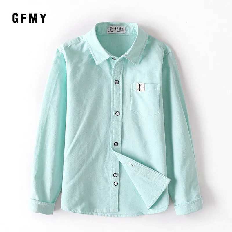 2025 New Spring 100% Oxford Textile Cotton Girls Pink Blouse Solid Color Boys Blue Shirt 4T-14T Kid Casual School Clothes X250806