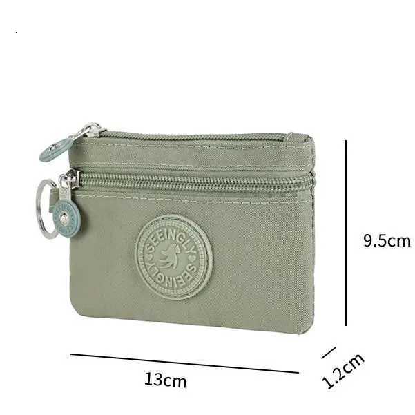 Korean Short Zipper Coin Purse Letter Double Layer Nylon Wallet Waterproof Pocket Money Bag Card Holder Lipstick Bag XJ250806