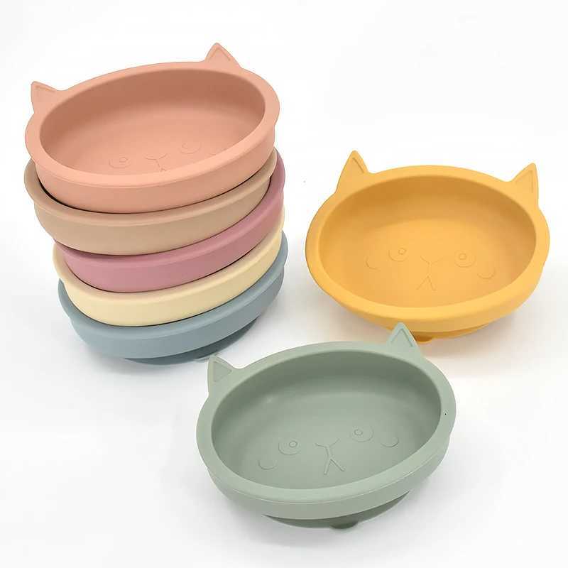 Baby Silicone Feeding Plate Silicone Sucker Bowl for Kids Waterproof Suction Bowl BPA Free Childrens Tableware Kitchenware X250806