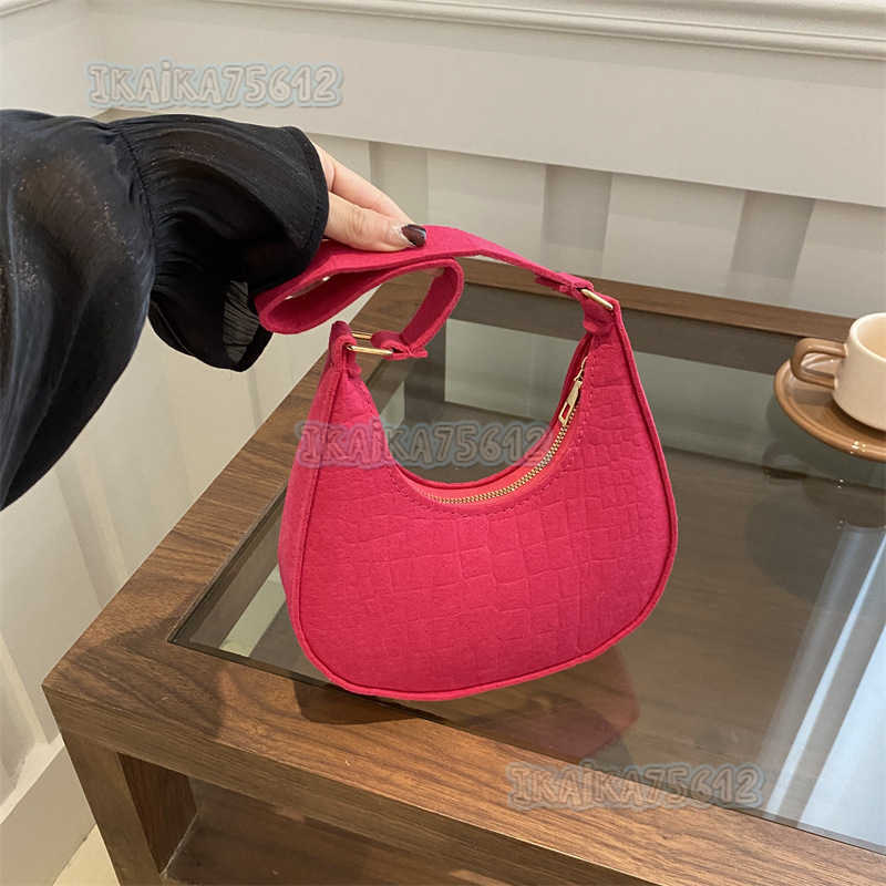 2024 Autumn New Crescent Bag Women Fashion Casual Trendy Felt Crocodile Pattern Underarm Bag Womens Shoulder Bag H250806