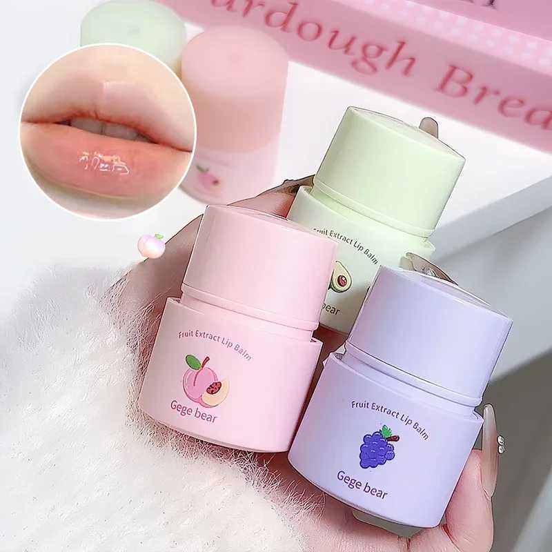 1Pc Crystal Lip Balm Jelly Pink Lip Gloss Moisturizing Peach Grape Fruit Lip Oil Transparent Clear Korean Lips Care Serum MakeupXJ250807