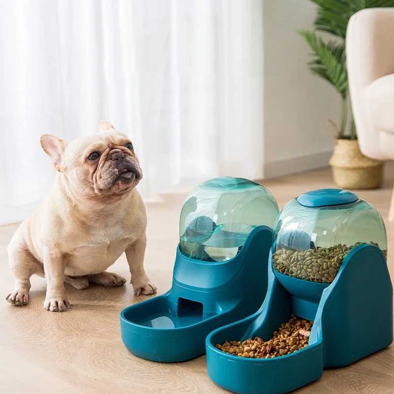 3.8L Pet Dog Cat Automatic Feeder Bowl for Dogs Drinking Water Fountain Bottle Kitten Bowls Slow Food Feeding Container Supplies Y250806