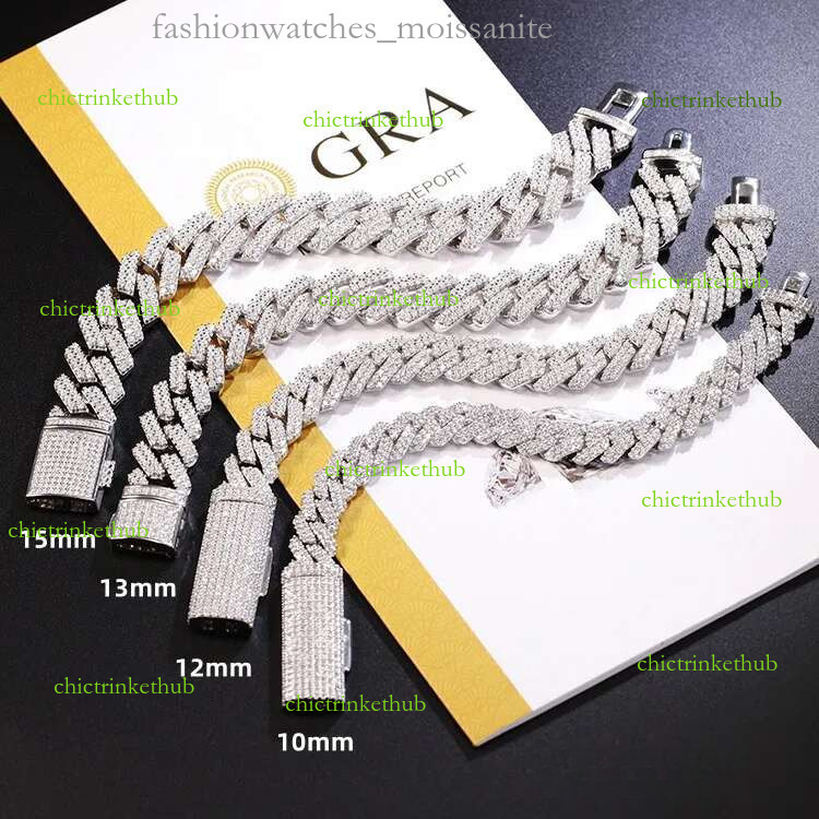 Delivery Fast High Quality Hip Hop Bracelet Dia Sier Iced Out VVS Moissanite Cuban k Chain