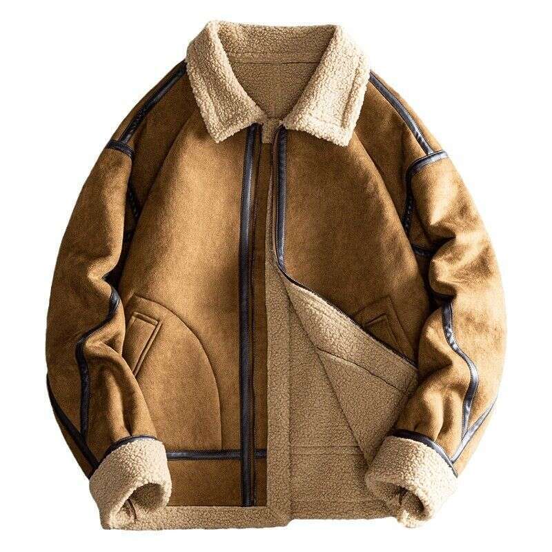 New Deer Fur Veet Autumn Winter British Jacket, Men's Solid Color Top, Loose And Versatile Warm Jacket