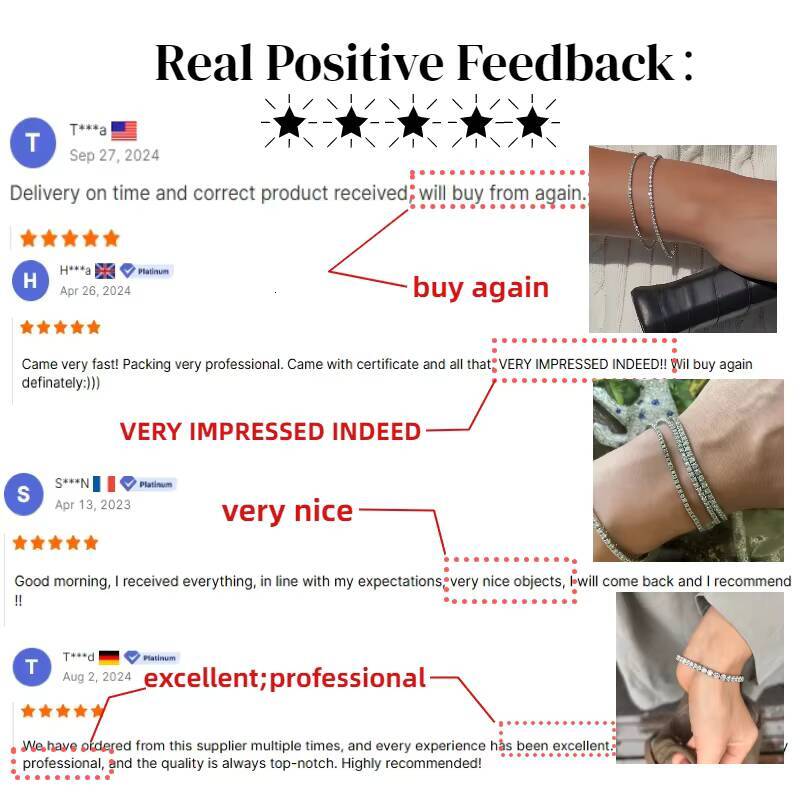 Factory Customize Charm Bracelets VVS Moissanite Tennis Necklace 925 Sterling Silver Moissanites Gemstone Chain