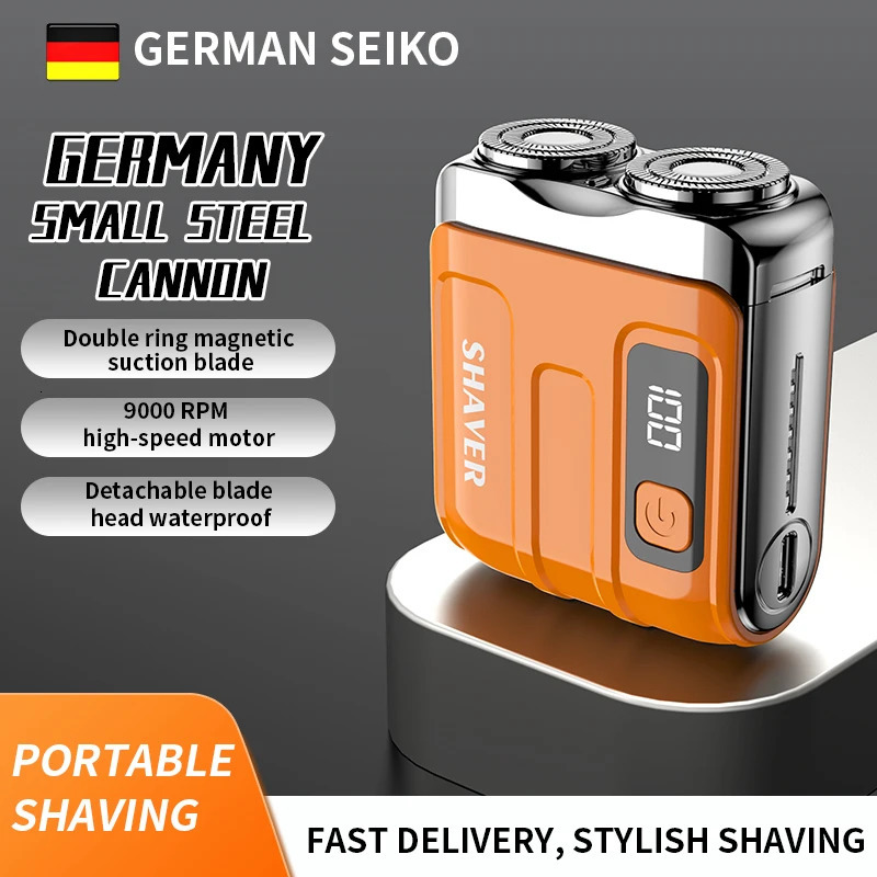 Mini Electric Smart Shaver Household Car Shaver Digital Display Dual Blade Rechargeable Shaver Powerful Beard Trimmer Tool 250805