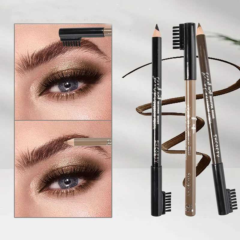Professional 6 Colors Wooden Pen Holder Eyebrow Pencil Waterproof Sweatproof Eyebrow Tattoo Pencil Beginner Makeup Wild Eyebrows W250807