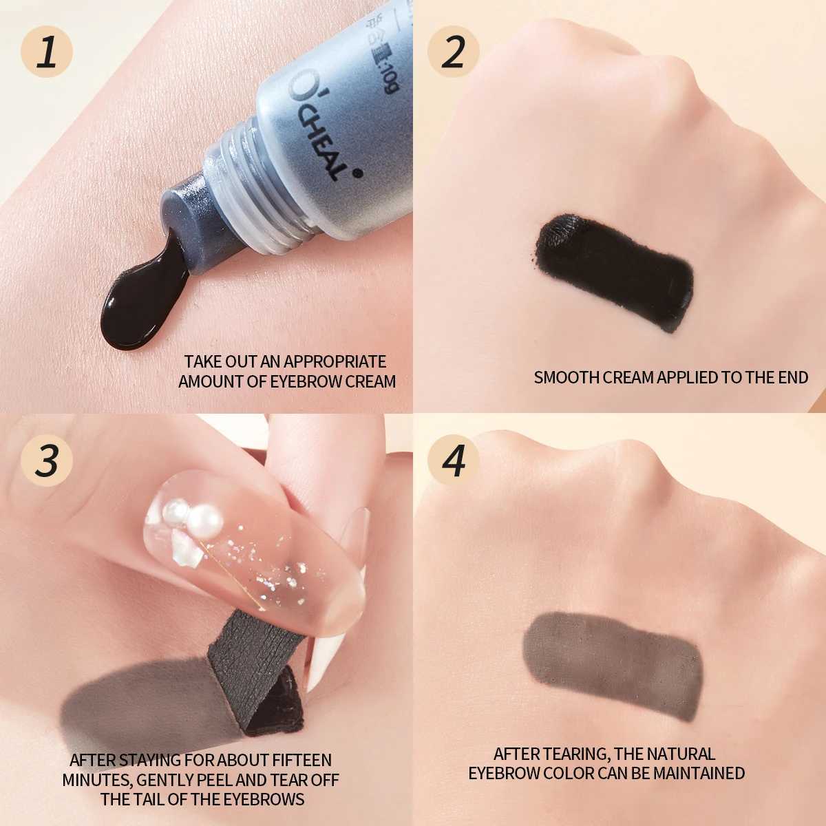 0cheal Eyebrow Gel Peel Off Natural Tinting Tattoo Waterproof Long Lasting Eye Cream Coloring Eyebrow Glue Quick Dry Brow Makeup W250807