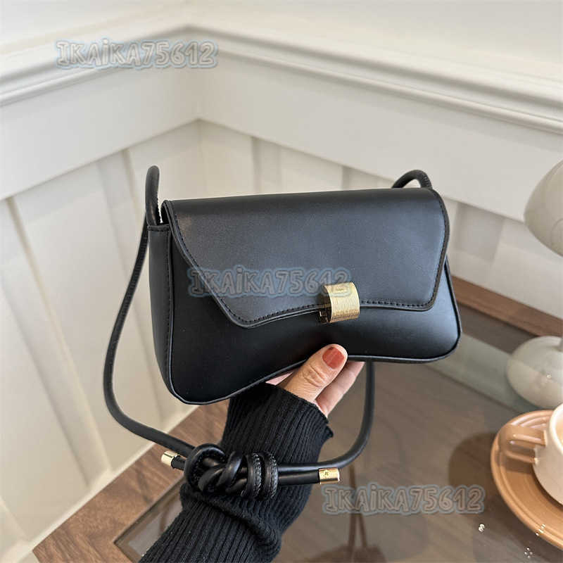 Trendy Fashion Solid Color Textured Knotted Strap Crossbody Bag 2024 New Versatile Small Square Bag H250806